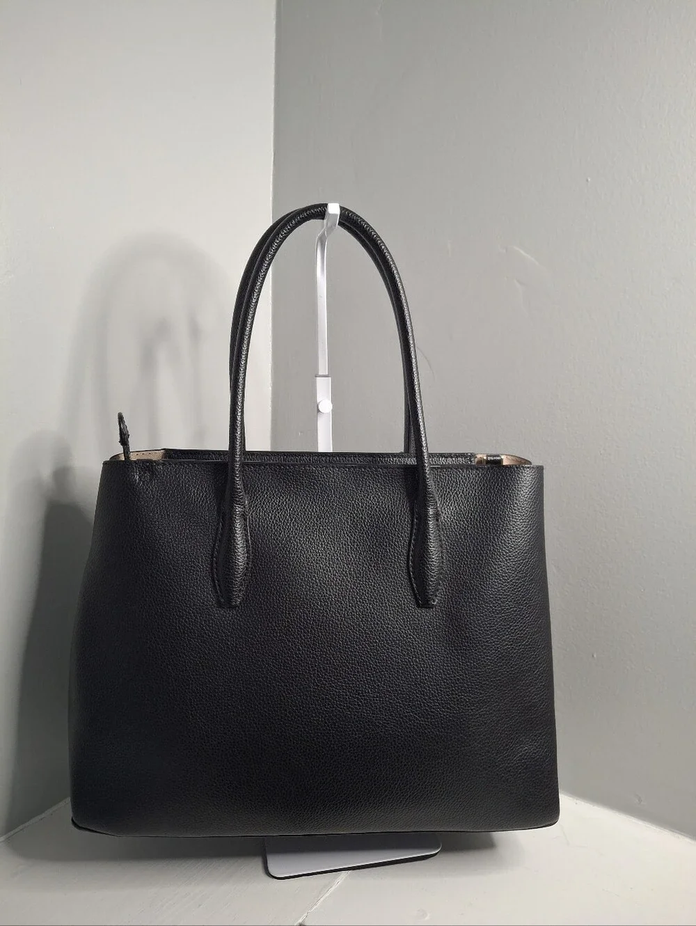 Kate Spade Eva Large Black Leather Tote & Striped Wallet Set